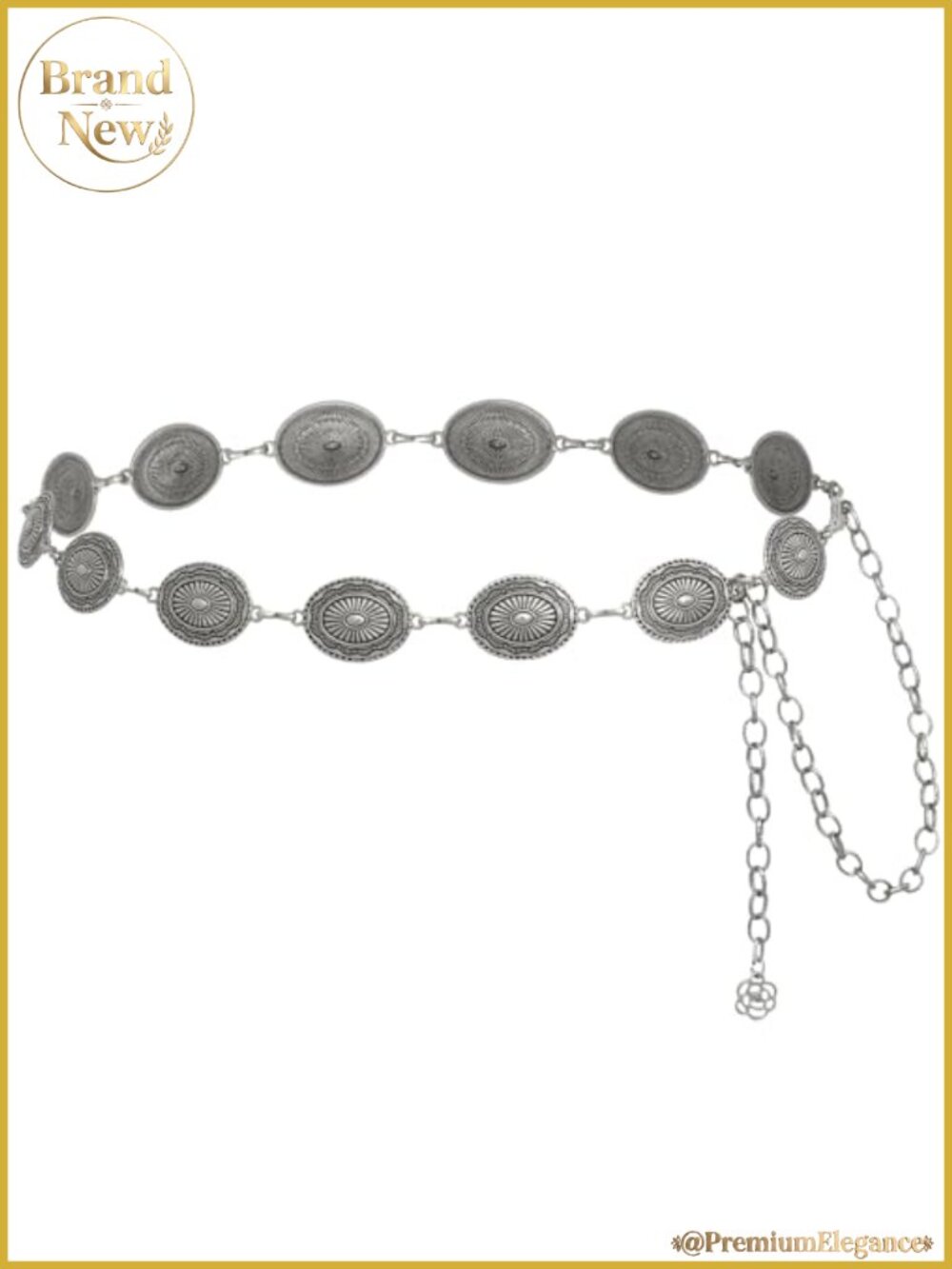 Western Concho Chain Belt Alloy Adjustable Waist